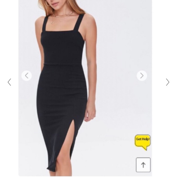NWT Black Midi Dress with Slit - Picture 2 of 8